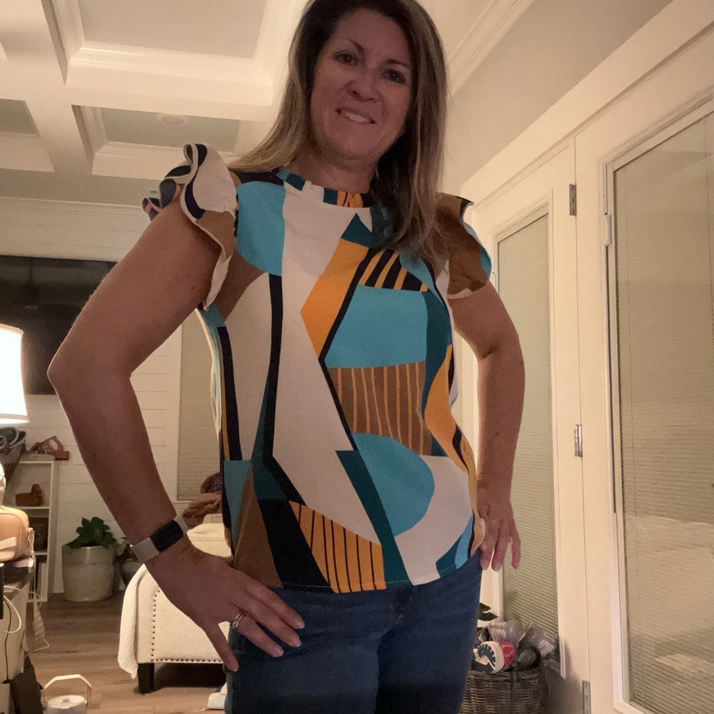 SHEIN Multicolor Abstract Blouse